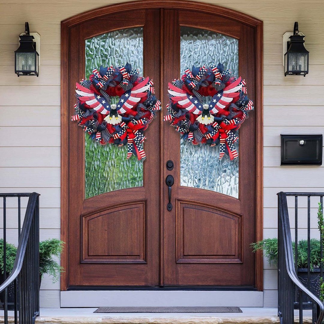 Picture of Cross-Border American Independence Day Eagle Wreath Home Front Door Decoration Wreath Hanging Ornament
