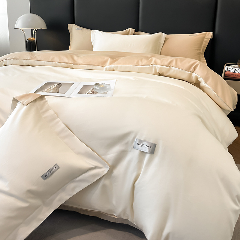 120 Xinjiang long-staple cotton four-piece set 100 cotton cotton bed sheet quilt cover high-grade fitted sheet bedding