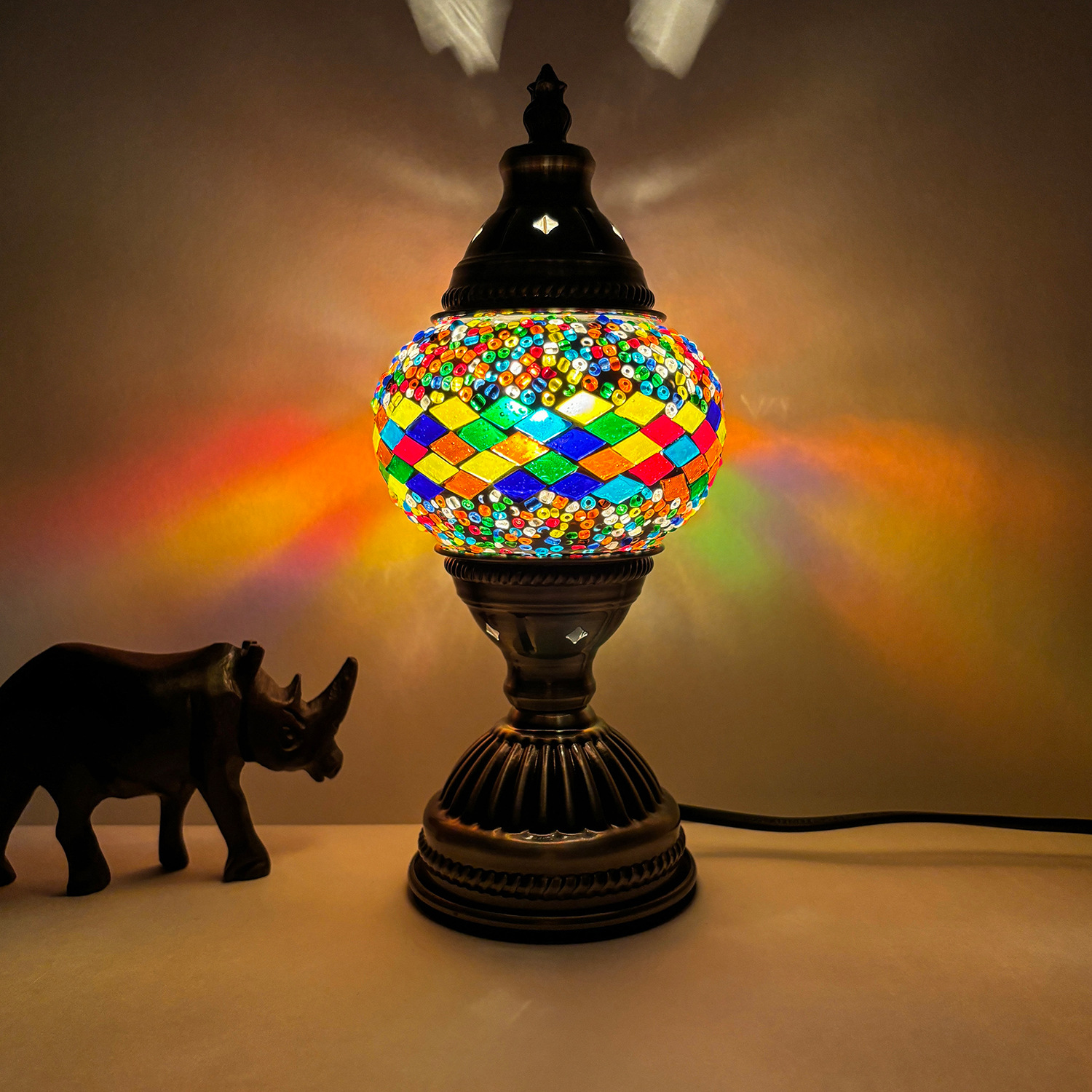 Exotic mosaic bedroom bedside romantic gift creative glaze Internet celebrity Xinjiang Turkish table lamp