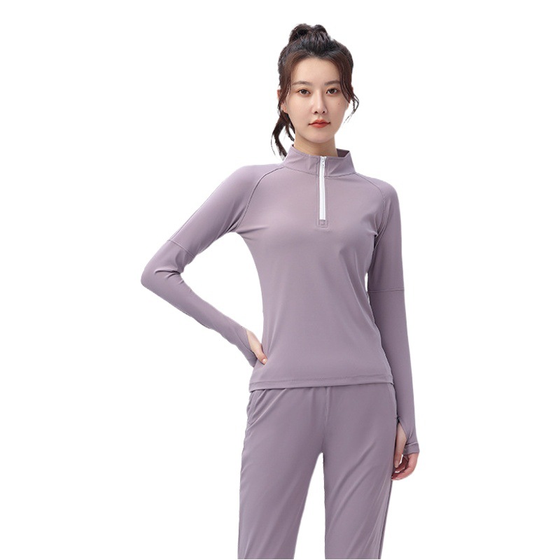 Fitness Suit Women's Farr Cotton Double-Sided Elastic Quick-Dry Slim-Fit Yoga Suit Running Solid Color Sports Leisure Two-Piece Suit