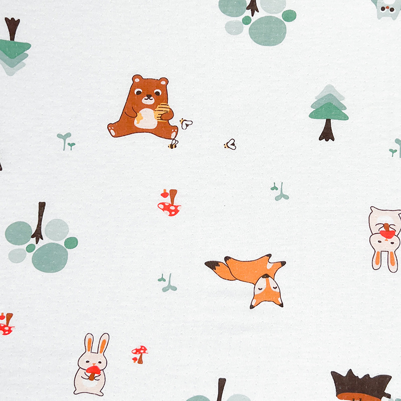 Picture of Bamboo Cotton Jacquard Printed Fabric Baby Summer Anti-Mosquito Jumpsuit Bamboo Fiber Fabric 70 Bamboo 30 Cotton Jersey