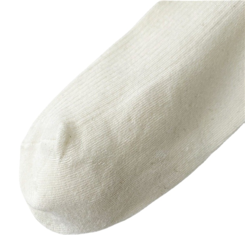 2023 Spring and Summer New Socks Korean Style Pure Color Lace Pearl Women's Boat Socks Black and White Beaded Socks Cotton