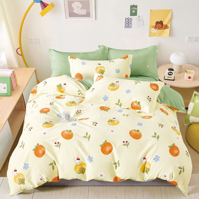 Picture of Twill cotton 40 cartoon printing wide bedding four-piece fabric cotton bed sheet bear fabric