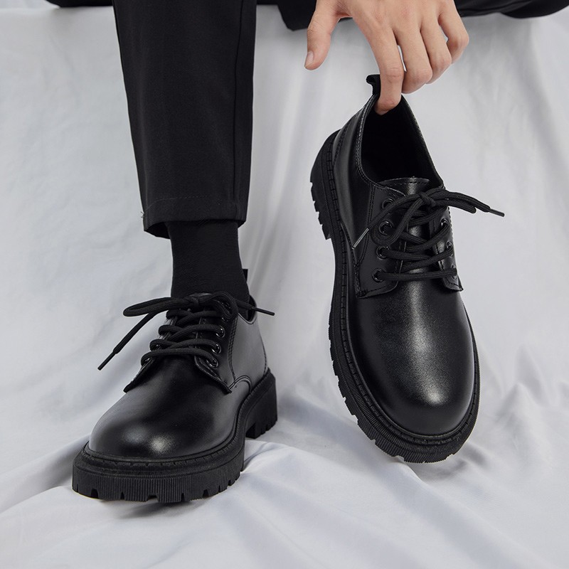 Business Leather Shoes Men's Summer 2025 New Youth British Style Student Thick-Soled Suit Men's Casual Trendy Shoes