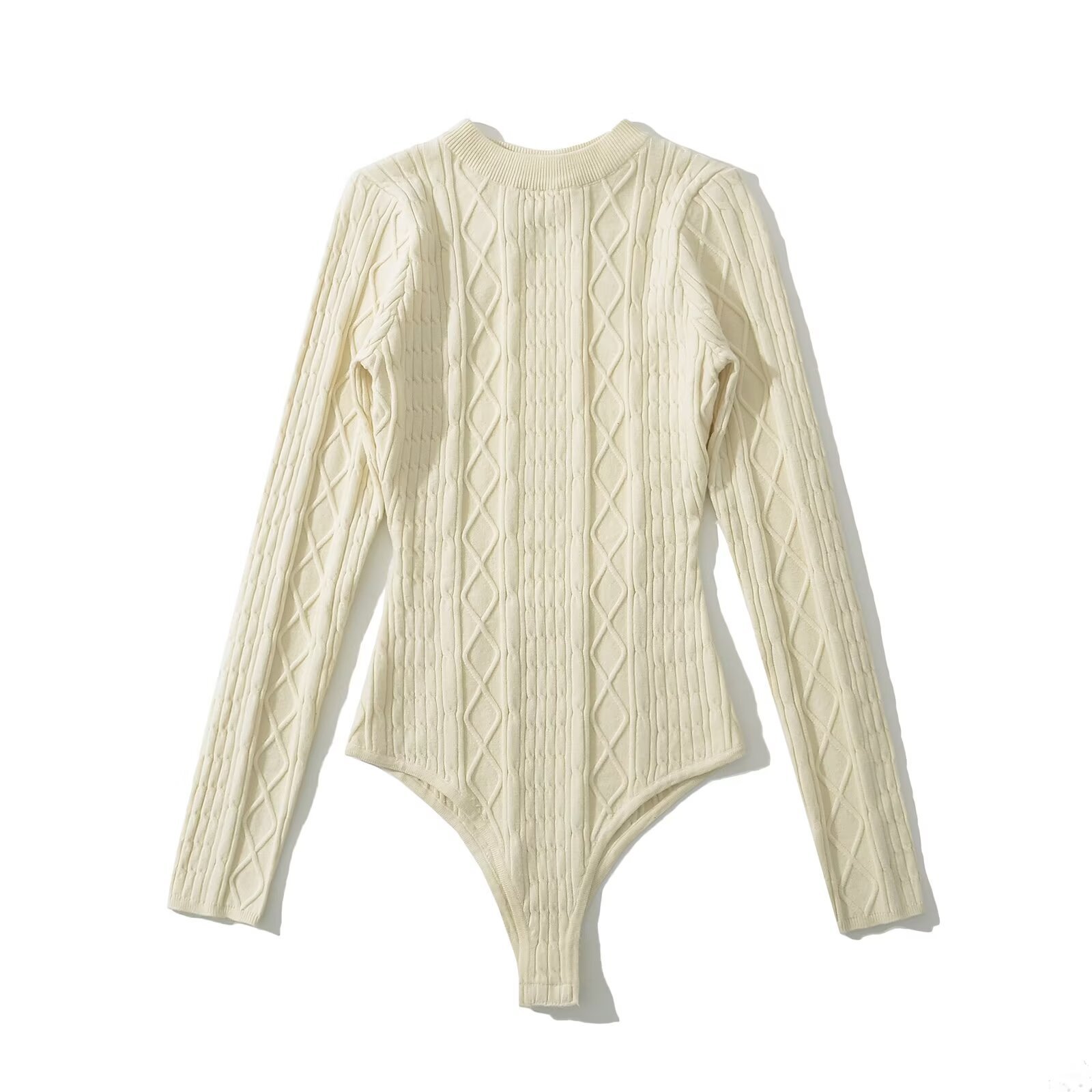 Picture of European and American Style Sexy Backless Knitted Jumpsuit Women's New Round Neck Slim-Fit Slimming Stretch Sweater