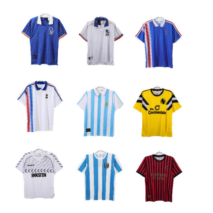 New jersey hot sale promotion You W home AC Milan home and away classic retro short-sleeved football uniform high quality