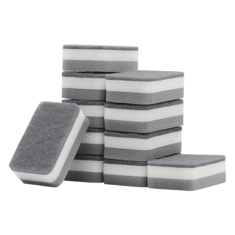 Dishwashing Sponge High Density Gray Sponge Wipe Kitchen Housekeeping Cleaning Sponge Block Household Brush Dishwashing Scouring Pad