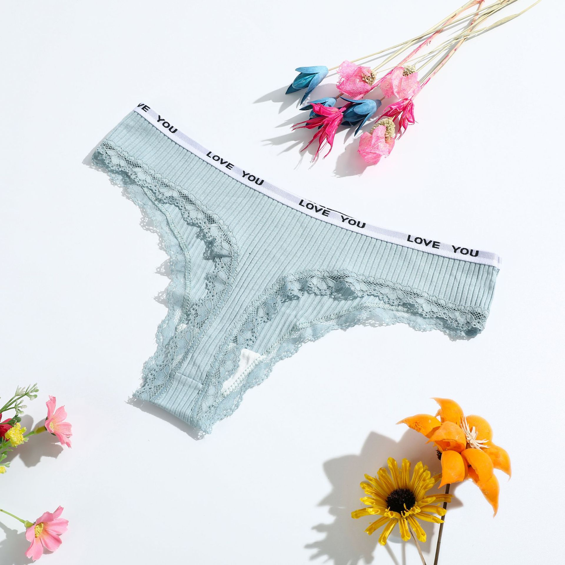 Picture of New ladies cotton thong low waist girls underwear European and American lace women's T-string pants manufacturers wholesale