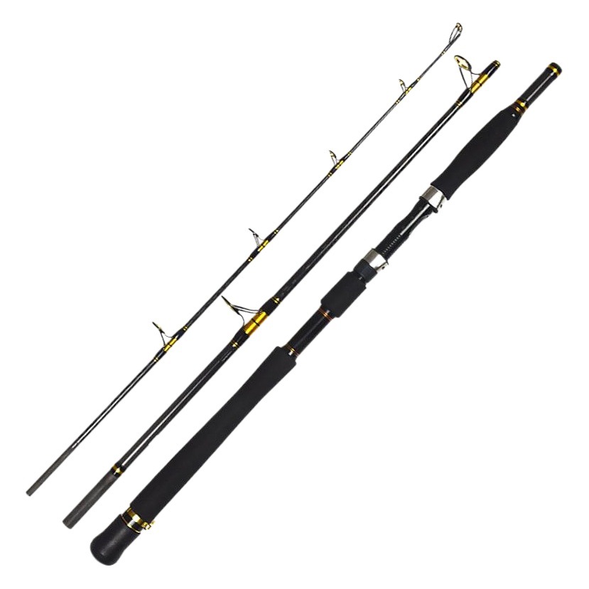 Three-section portable super hard boat fishing rod 2.1 M No. 100 iron rod deep sea anchor Rod Lei Qiang Rod sea fishing rod wholesale
