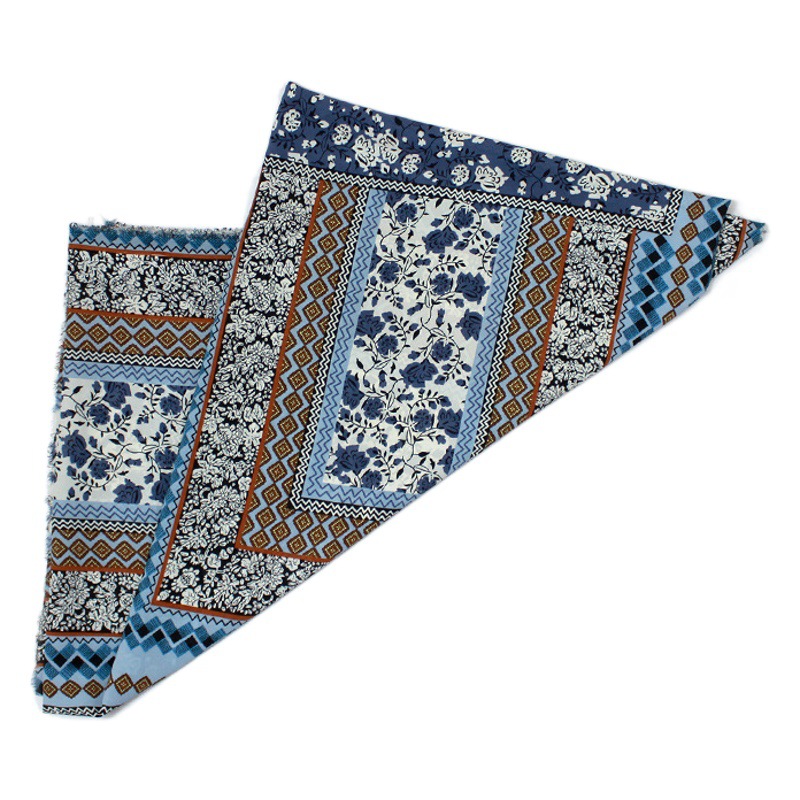 Hibiscus hemp bohemian style printed fabric dress opaque printed fabric popular European and American new pattern
