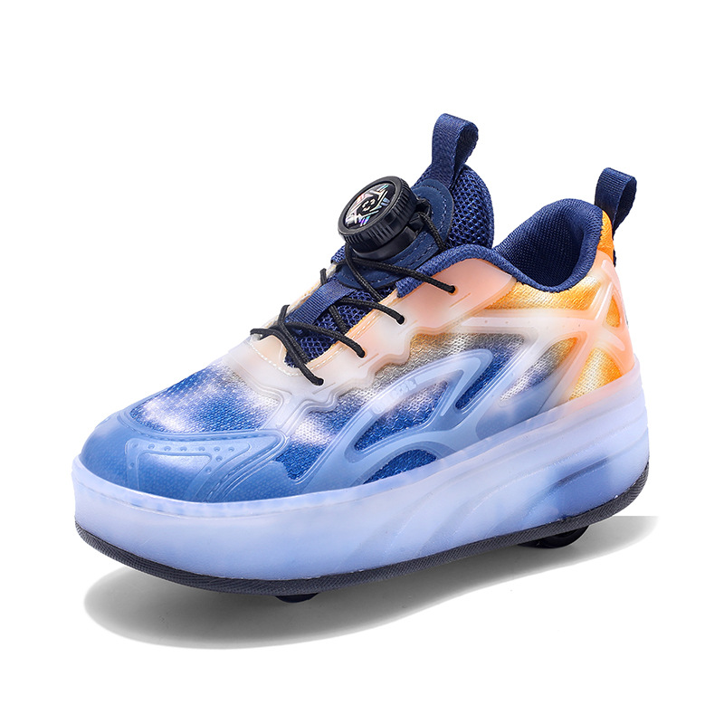 Picture of Heelys Shoes with Two Wheels That Can Be Folded and Walked On, Summer Flying Sneakers, Internet Celebrity Invisible Four-Wheel Children's Roller Skates