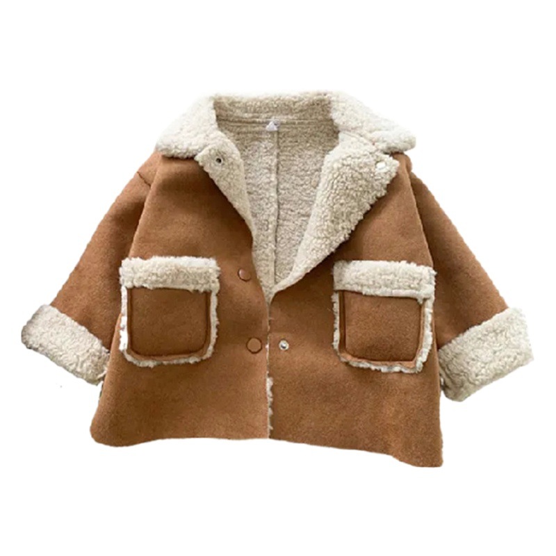Picture of Ins Korean Style Winter fleece-lined Warm Bear Plush Cute Coat Baby's Western Style Thickened Coat Trendy Coat