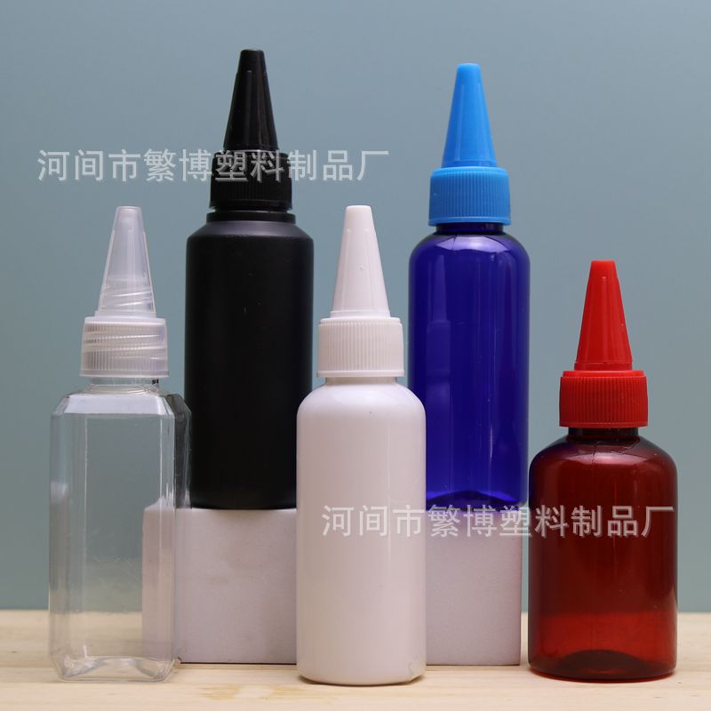 Spot thickened 50ml plastic square pointed bottle bottle pigment bottle