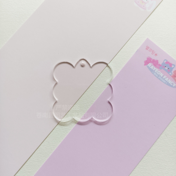 Picture of Cross-border transparent acrylic chip goo card DIY goo plate handmade keychain pendant organic glass blank embryo round