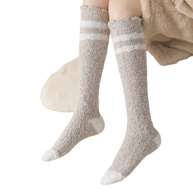 Coral Fleece Floor Socks Warm Socks Women's Twist Socks Winter Thickened Plush Sleep Socks Towel Calf Socks