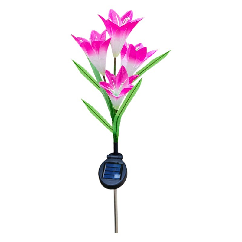 Solar lamp Garden Garden lily flower lamp outdoor waterproof Villa lawn decoration lighting lamp led artificial flower