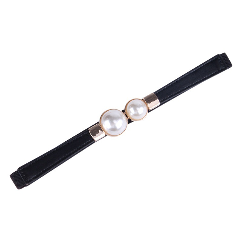 Dress waist chain belt Korean style elegant vintage pearl waist seal sweater coat hook elastic elastic belt for women