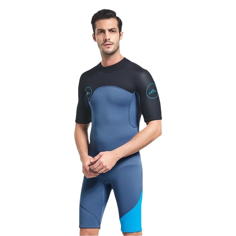 2mm one-piece short-sleeved swimsuit men's sunscreen warm surfing suit deep diving thick snorkeling swimsuit wet suit diving suit