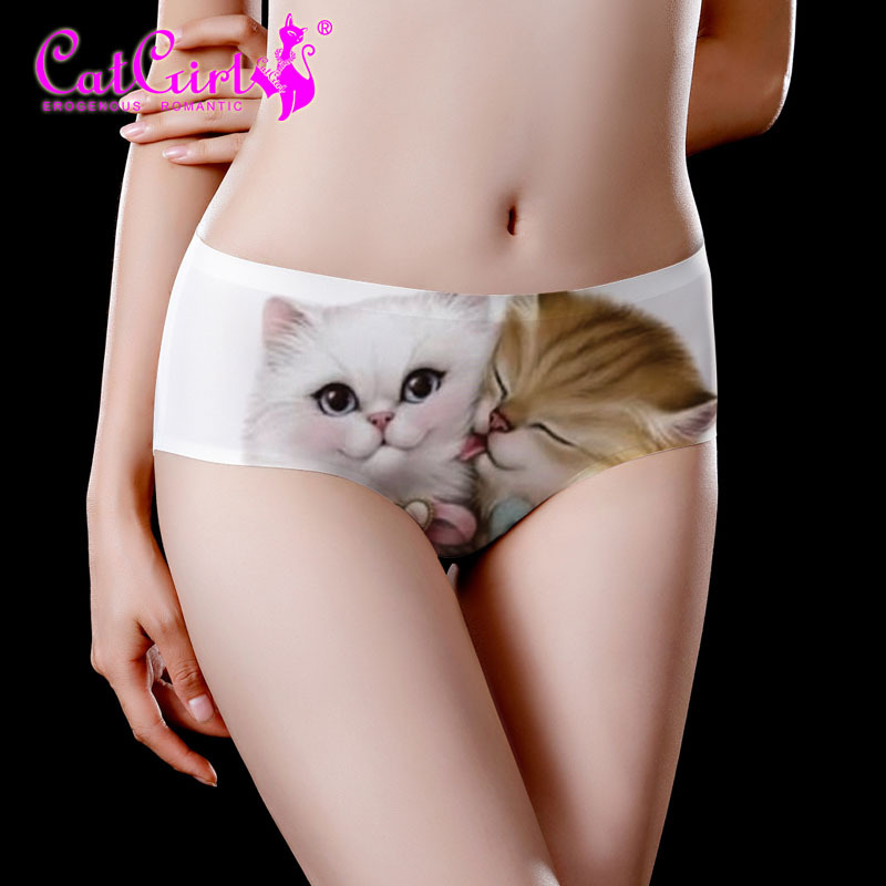 Cat printed underwear new seamless waist briefs wholesale ladies pants foreign trade supply a generation of hair