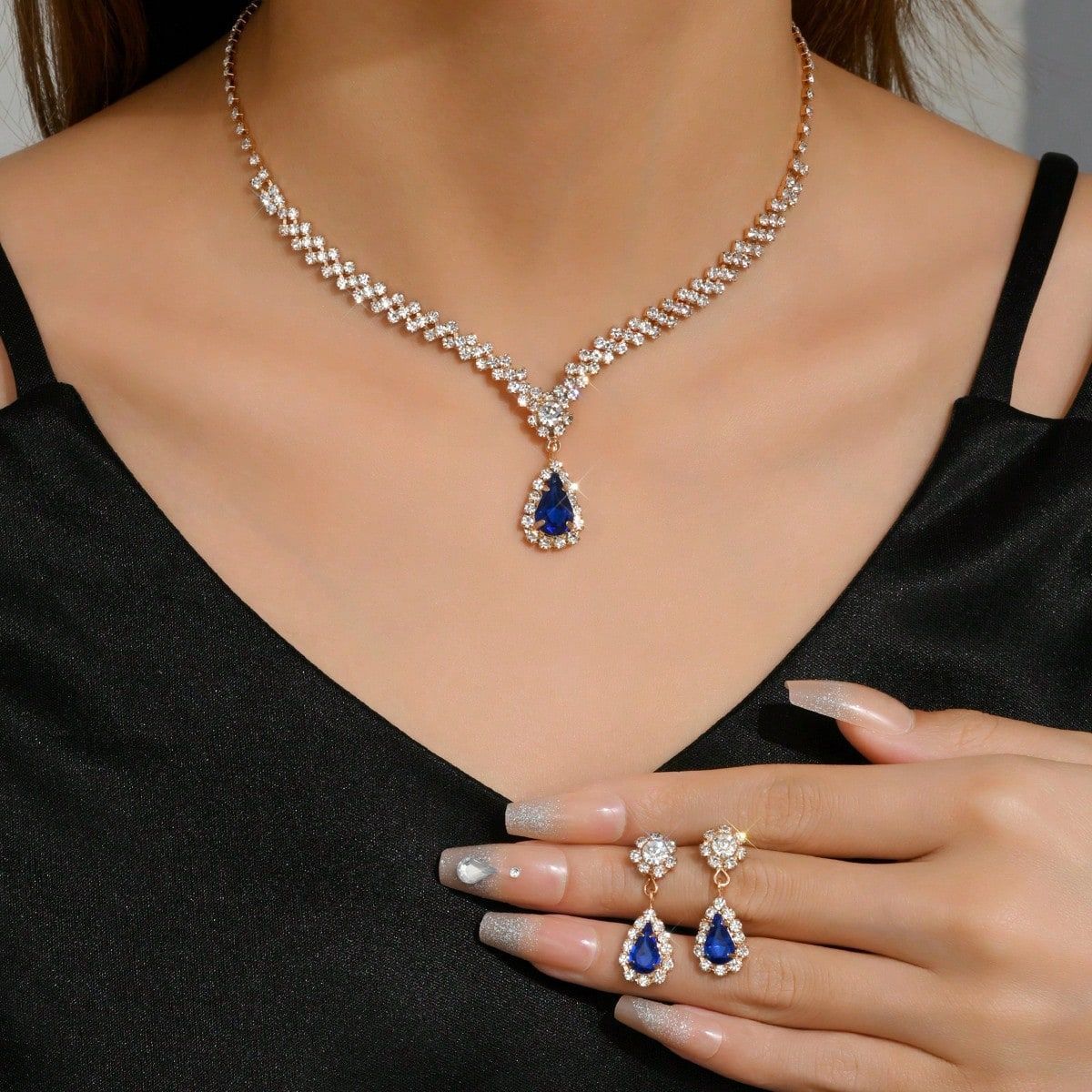 Picture of Bridal Jewelry suit Bracelet Cross-border Explosions Necklace Earrings Wedding Women Evening Dress Accessories Two-piece Set