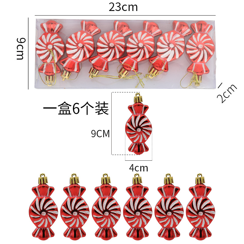 Picture of Cross-border wholesale new Christmas decoration candy Christmas tree decoration pendant Christmas ball painted Christmas gift