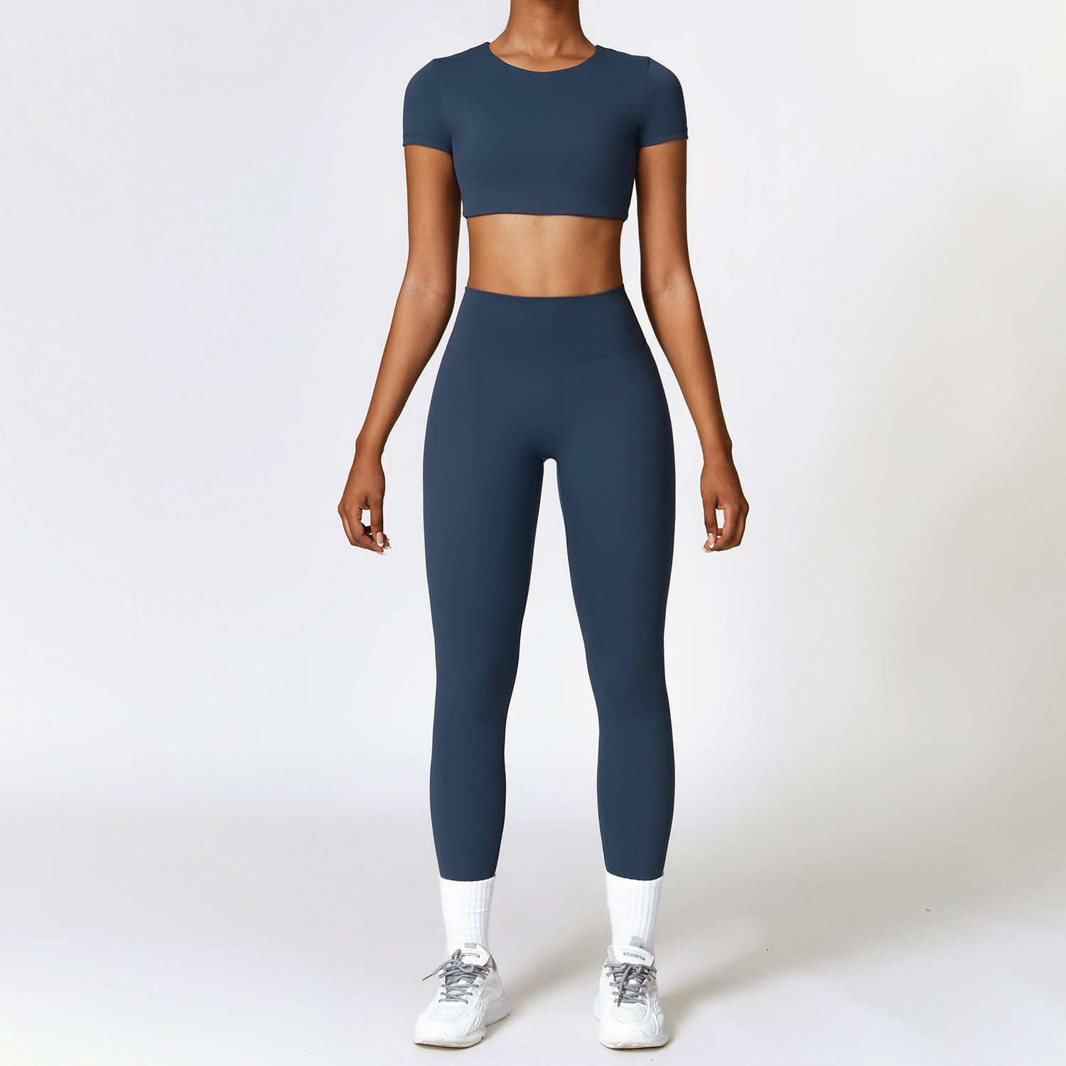 Picture of Zechuang European and American tight brushed yoga suit quick-drying workout clothes winter outdoor running sports suit female 8519