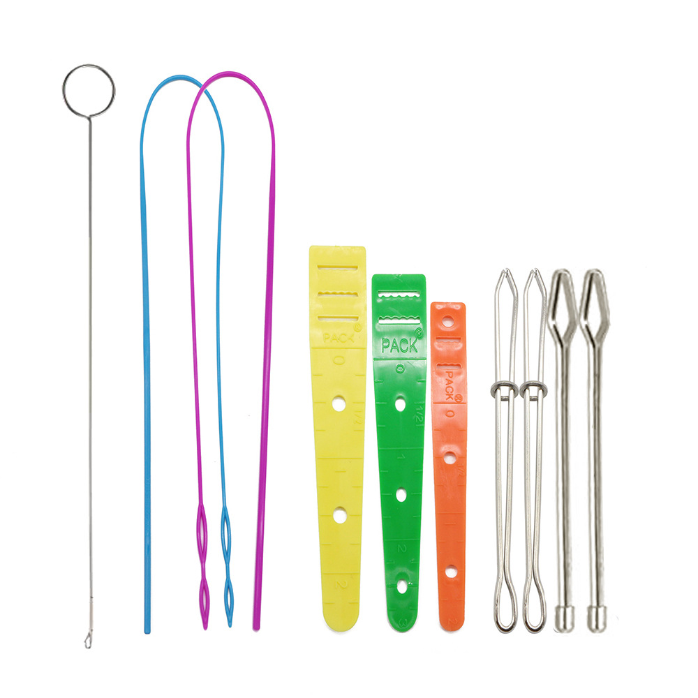 Picture of Amazon Elastic Band Threading Tool Set Long Plastic Threader Lead Wire Double-Hole Threading Clamp Sewing Tool