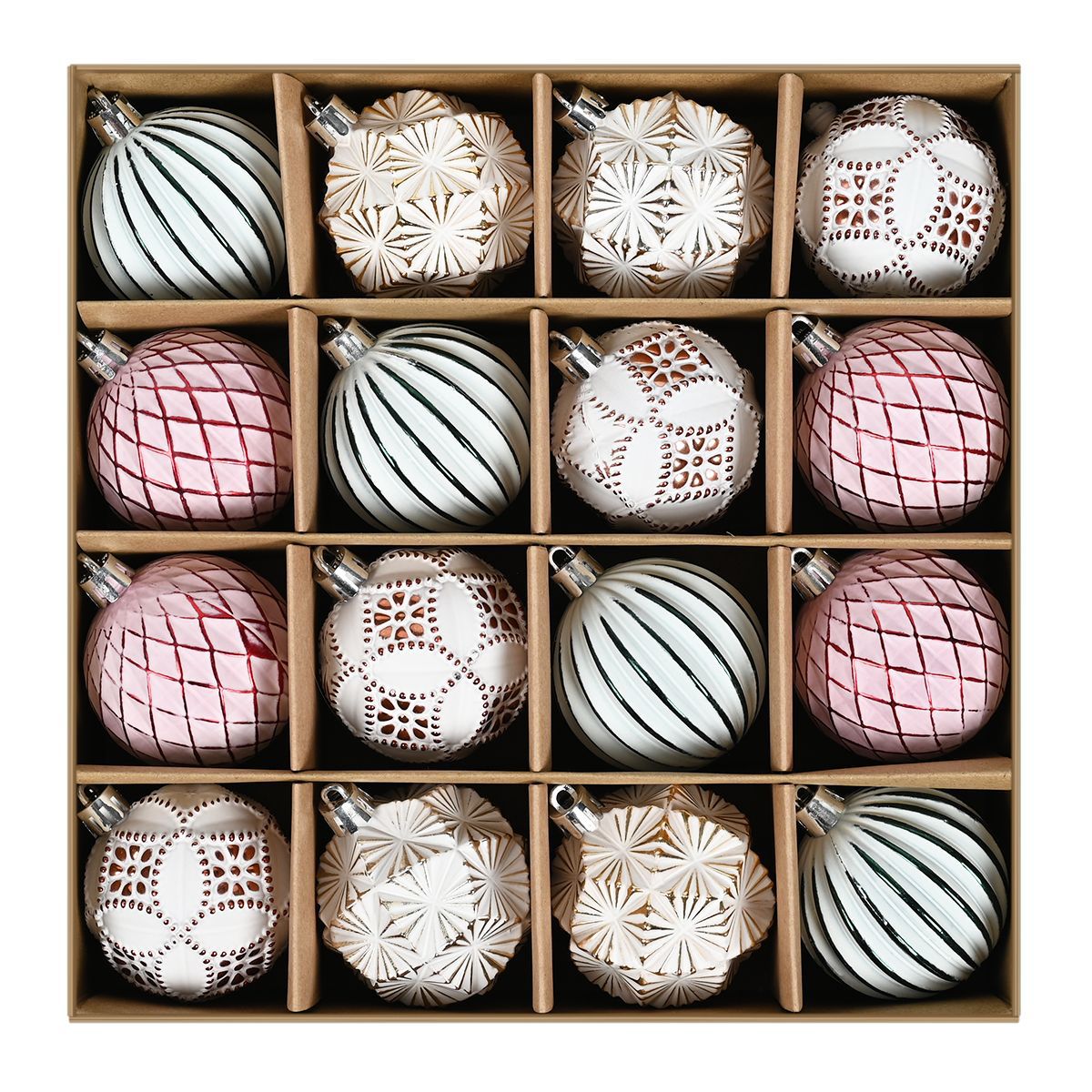 Cross-border new ps plating 6cm -16PCs set scratch ball Christmas window party decoration ornaments