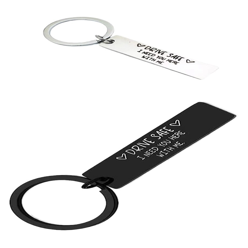 2023 Amazon Hot Selling drive safe I need you here... Black Stainless Steel Keychain