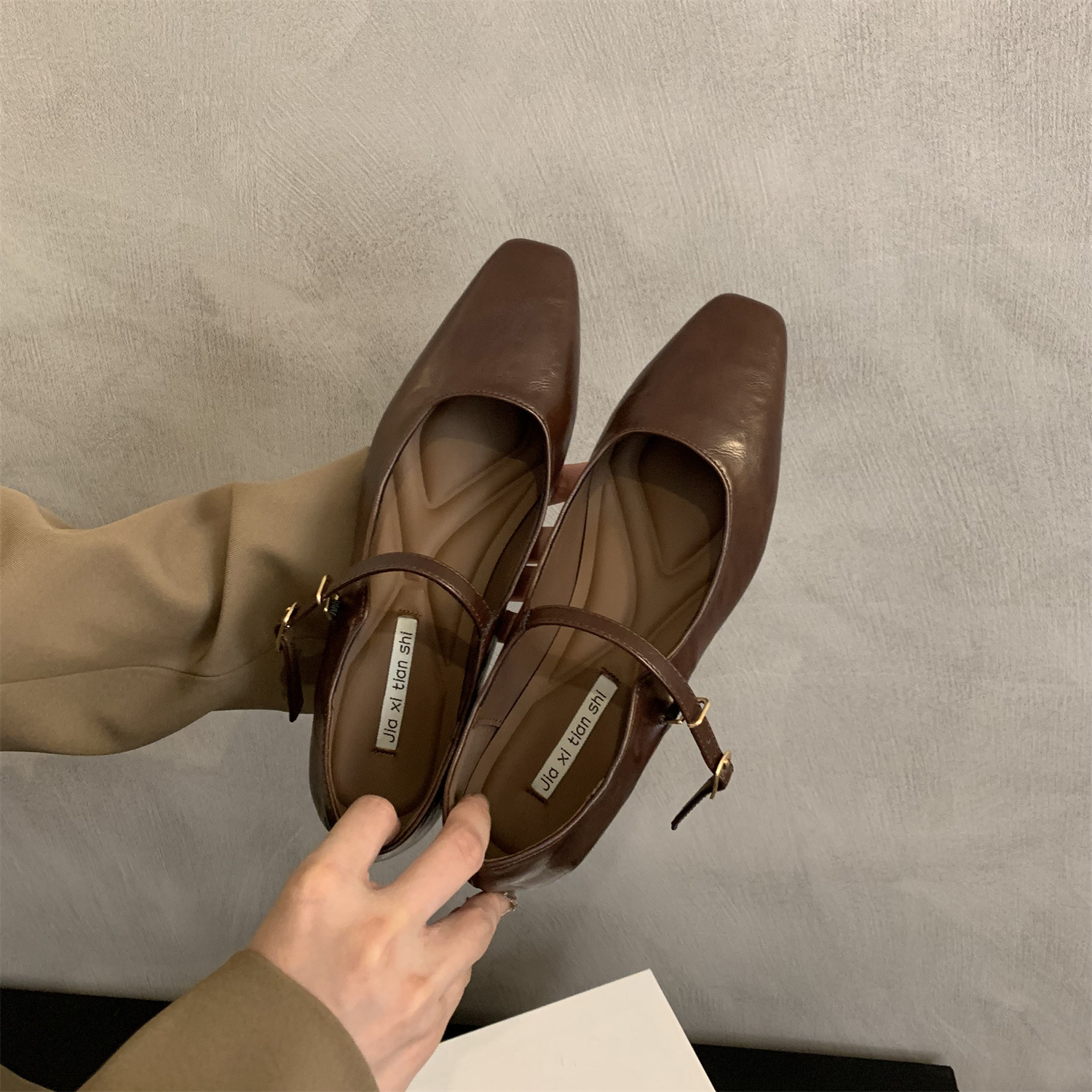 French style elegant commuter shoes for women 2023 new autumn Korean style fairy chunky heel Mary Jane leather shoes