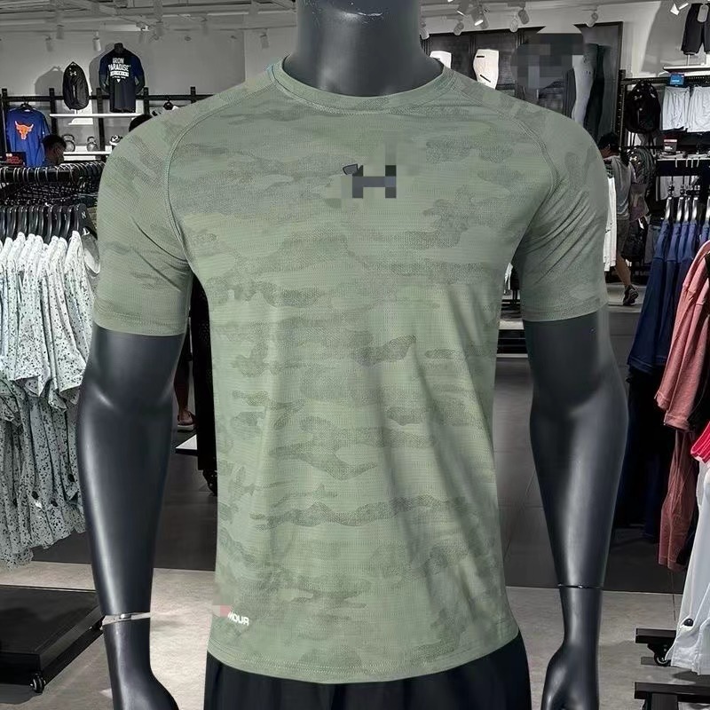 Brand in stock Ice Silk Quick-drying Breathable Elastic Short-sleeved T-shirt Men's Summer Loose Fitness Basketball Casual Top