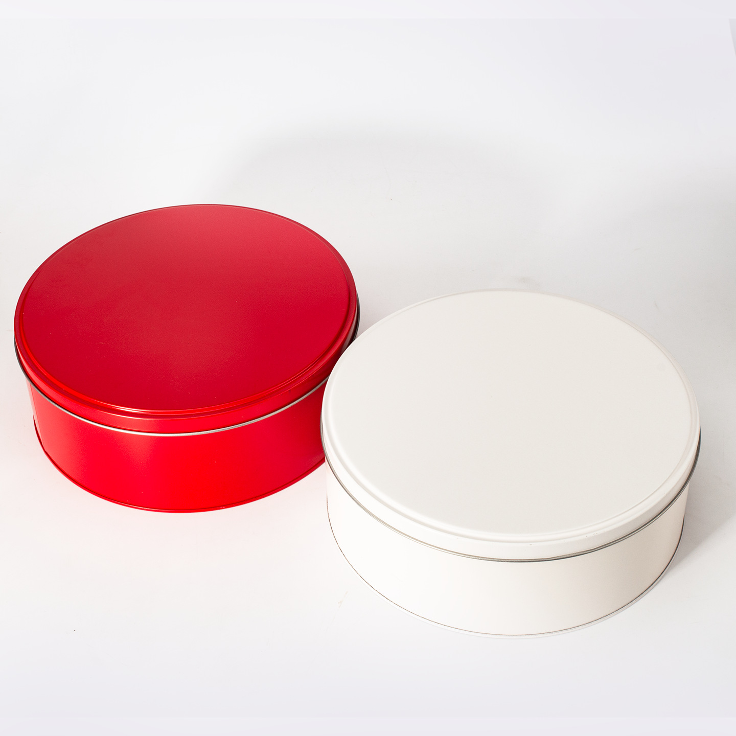 Tinplate Box Manufacturer Moon Cake Cookies Handmade Cookies Candy Tin Box White Large Round Tin Box Wholesale