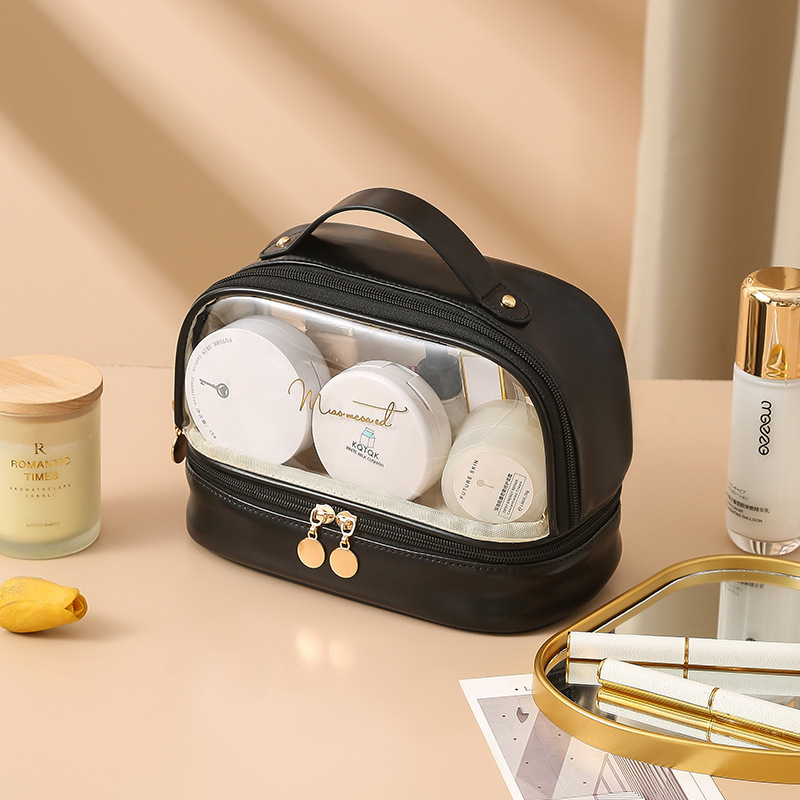 Picture of Pvc New Fashion Waterproof Cosmetic Bag Large Capacity Multi-Layer Cosmetic Cosmetics Bag Travel Portable Toiletry Bag