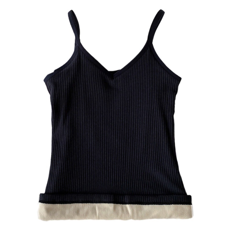 New Autumn and Winter Thermal Vest for Women, Thickeneded and Velvet Sleeveless Sling, Tight-Fitting Inner Layering, Student Cold Protection for Women