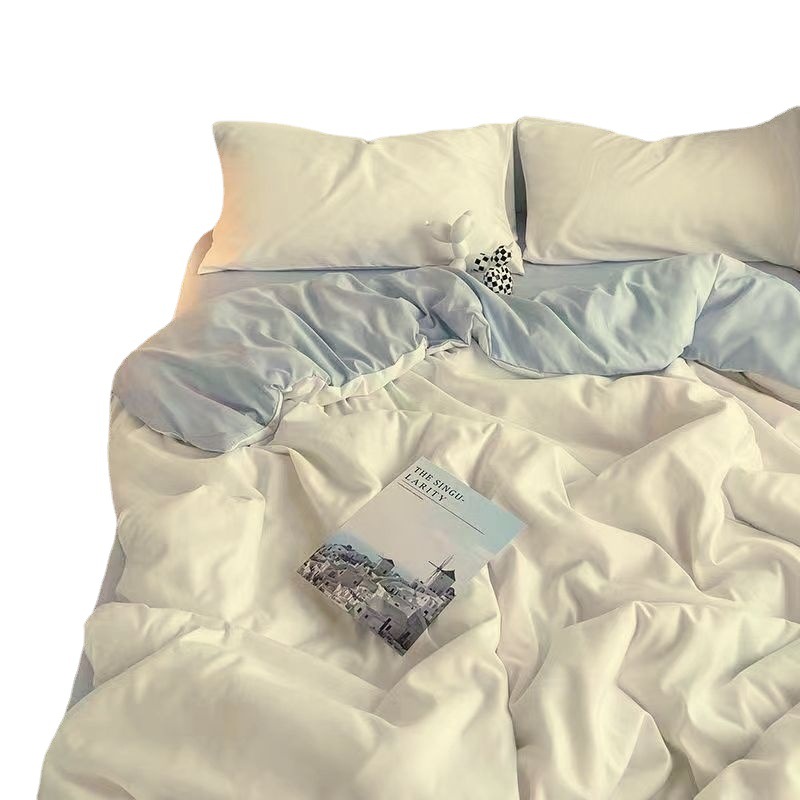 Picture of Four Seasons Washed Cotton ins Quilt Cover Four-piece Set Student Dormitory Bed Sheet Double Three-piece Set Quilt Cover Bedding