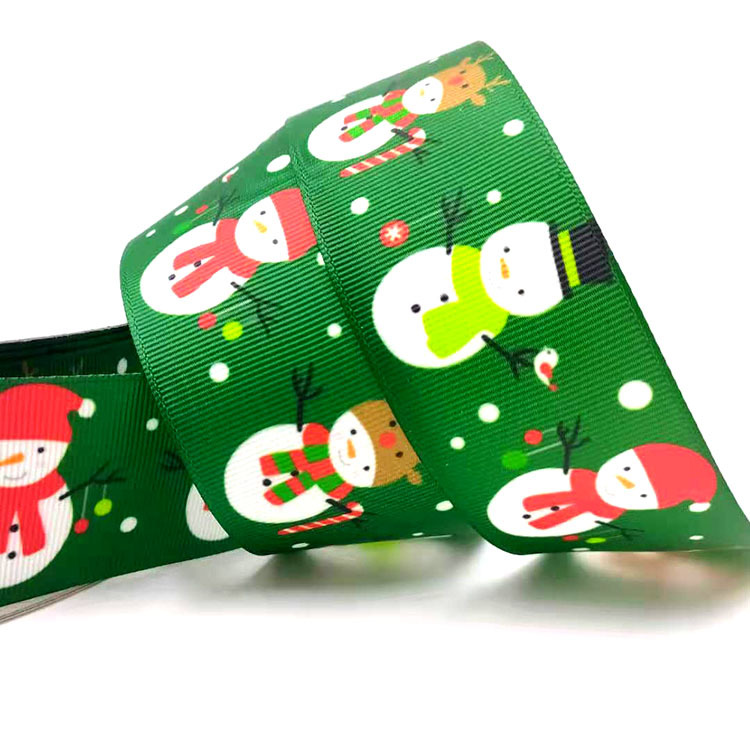 Picture of Customized 2.5cm Wide Heat Transfer Ribbed Ribbon Christmas Gift Wrapping Ribbon DIY Bow Cross-Border Exclusive Supply