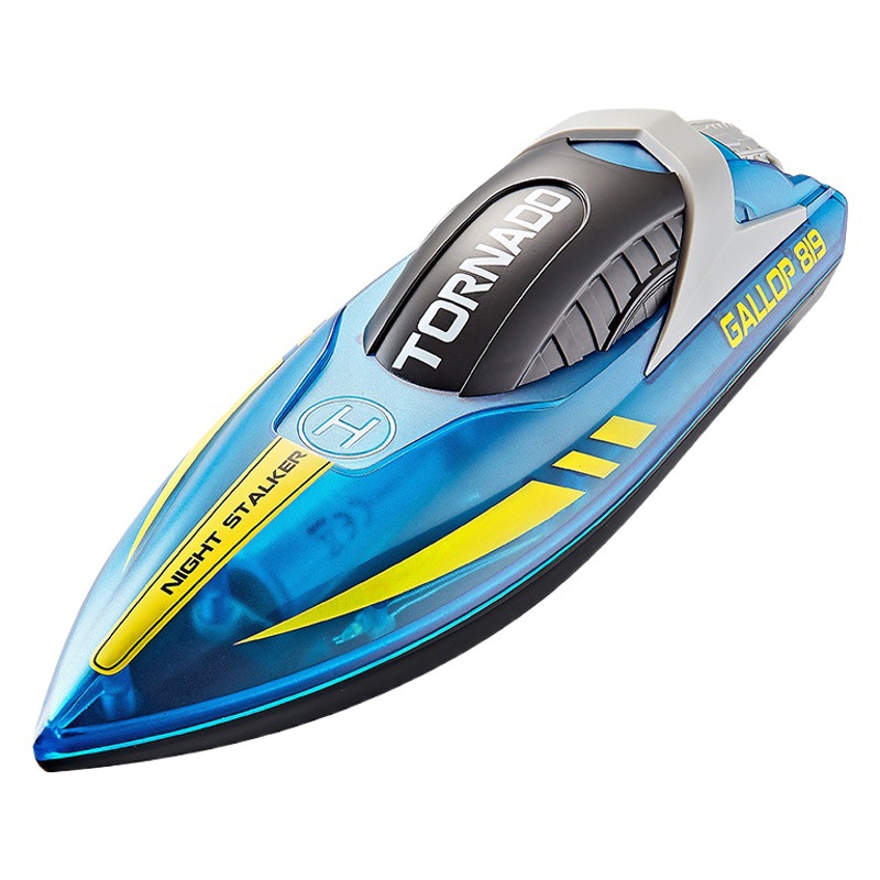 Cross-border remote control boat HJ819 light transparent boat high-speed remote control speedboat electric ship model waterproof children's toy boat