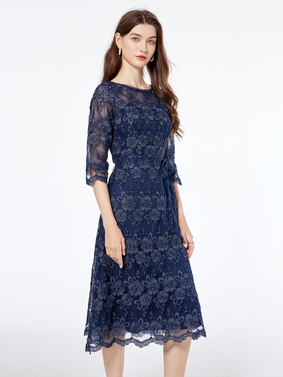 Picture of Evening dress women's spring and autumn light luxury niche socialite embroidery dress noble mother wedding happy mother-in-law wedding banquet