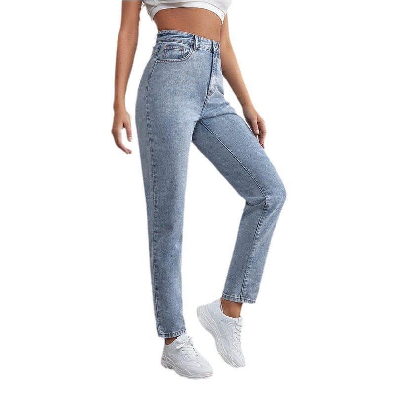 Picture of Plus Size Brand Jeans Spring and Autumn New Stretch High Waist Dad All-match Loose Slimming Trendy Pants