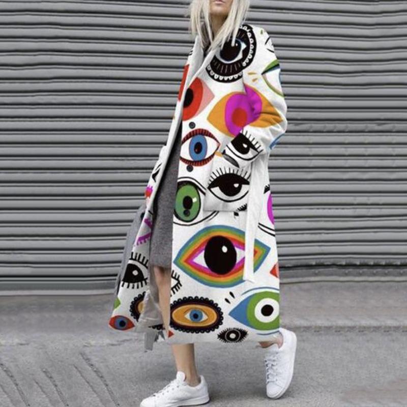 Picture of New 2025 European and American Autumn Export Women's Clothing Ebay Amazon New Long-Sleeved Lapel Outwear Printed Woolen Outwear