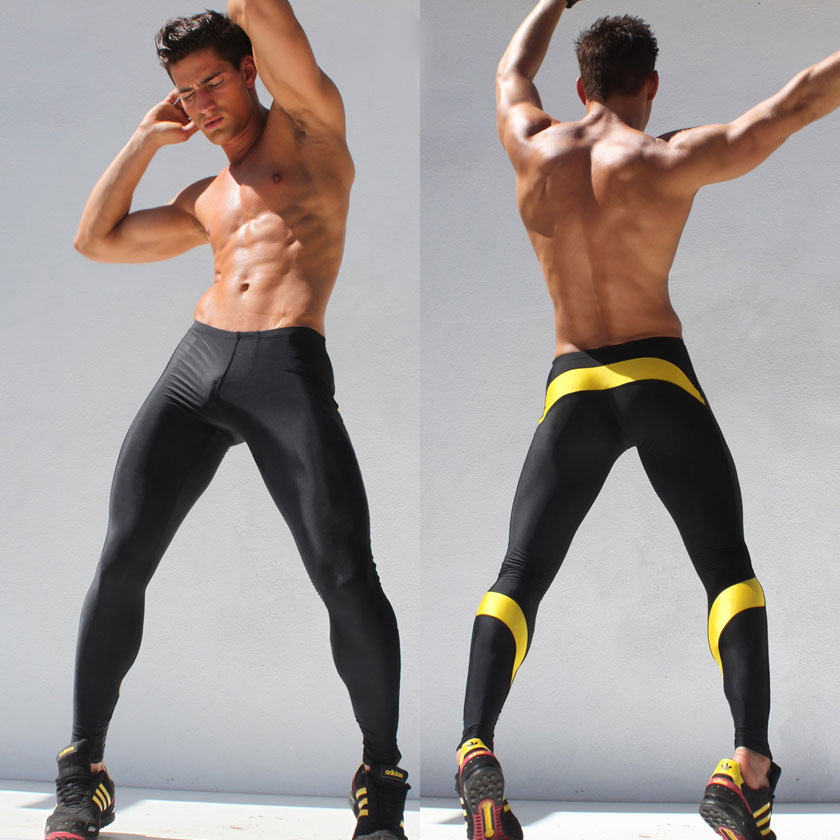 Tauwell Special Tights Stretch Nylon Men's Running Fitness Yoga Bottoming Training Pants 60614 Quick Drying