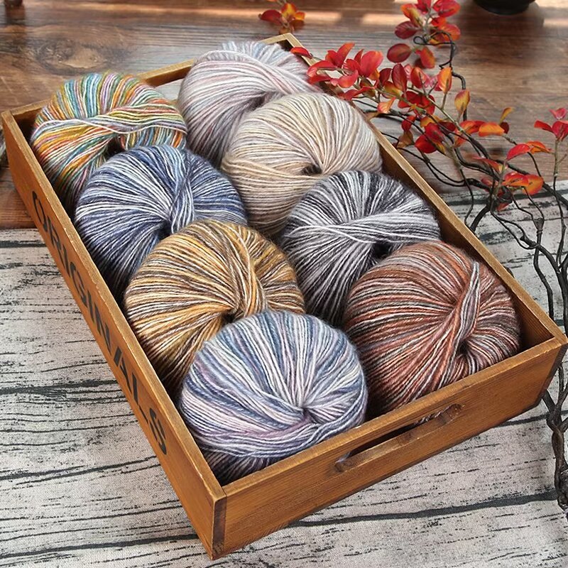 Camouflage cotton wool segment dyed sweater cotton wool spray mixed color cotton yarn handmade DIY wool ball