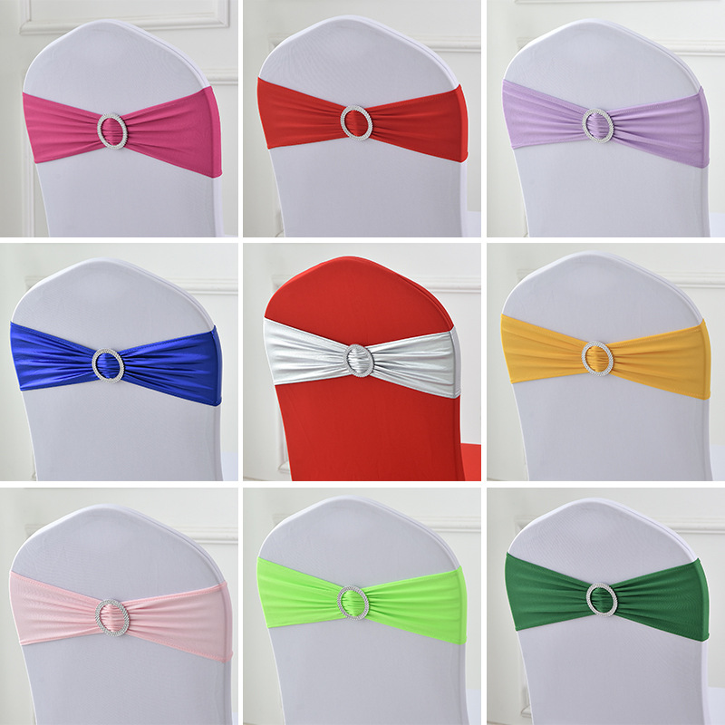 Tie-free Chair Chair Back Flower Bow Chair Back Decoration Wedding Banquet Hotel Ribbon Wedding Decoration Strap Chair Cover
