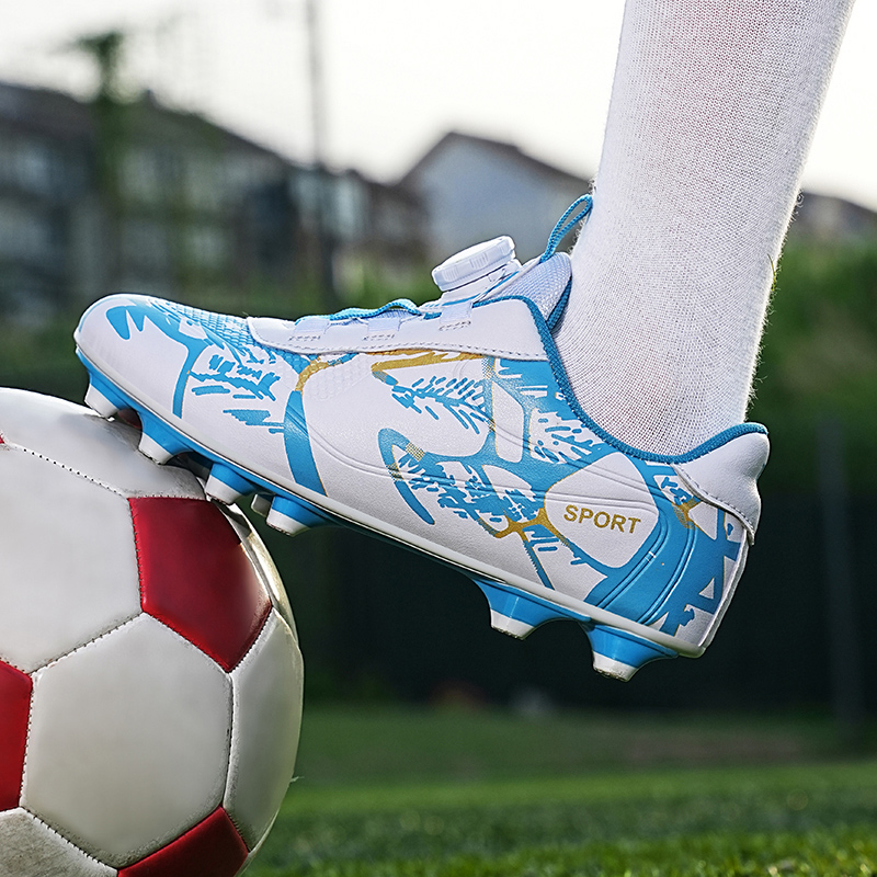 Picture of New Football Shoes Children's Rotating Buckle Pupils Boys Girls Falcon TF Broken Nail Short Nail AG Spike Competition Training
