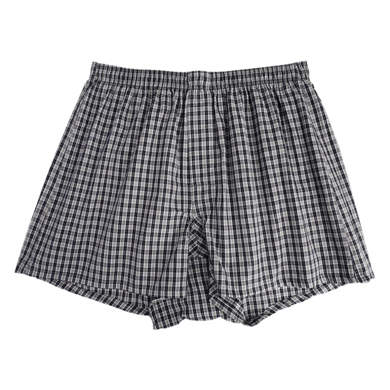 Langsha Arrow Pants Men's Underwear Men's Pure Cotton Summer Youth Boxer Briefs Large Size Loose Plaid Boxer Shorts