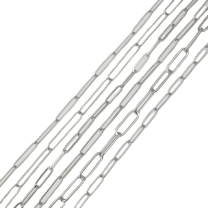 Picture of Stainless steel oval cross chain interlocking bracelet necklace titanium steel diy semi-finished jewelry accessories