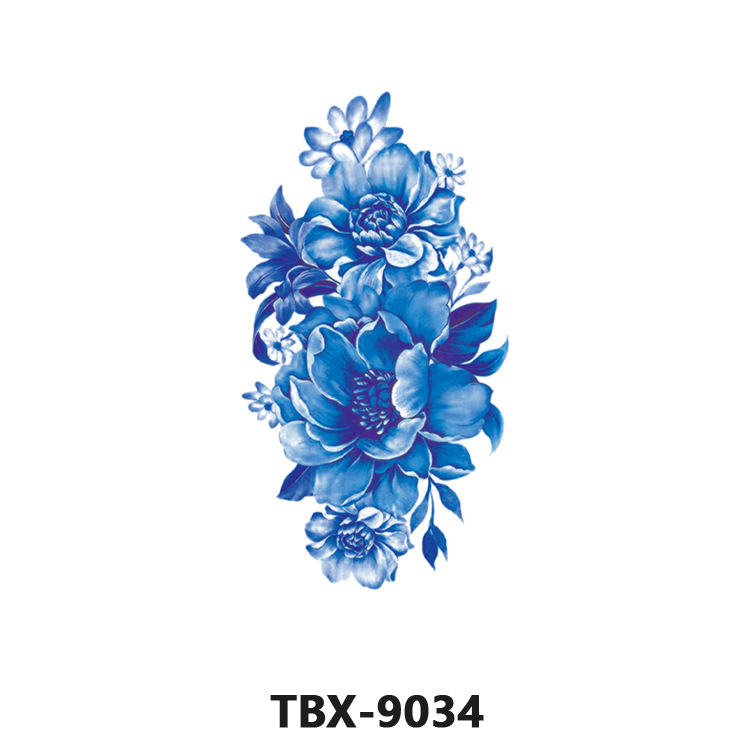 Picture of Waterproof sweat female flower tattoo stickers plant flower party sexy rose peony plum tattoo stickers tattoo