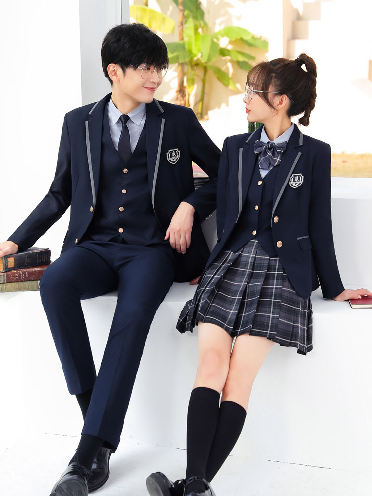College style suit three-piece suit spring and autumn jk uniform female high school student class uniform British school uniform suit kindergarten teacher work clothes