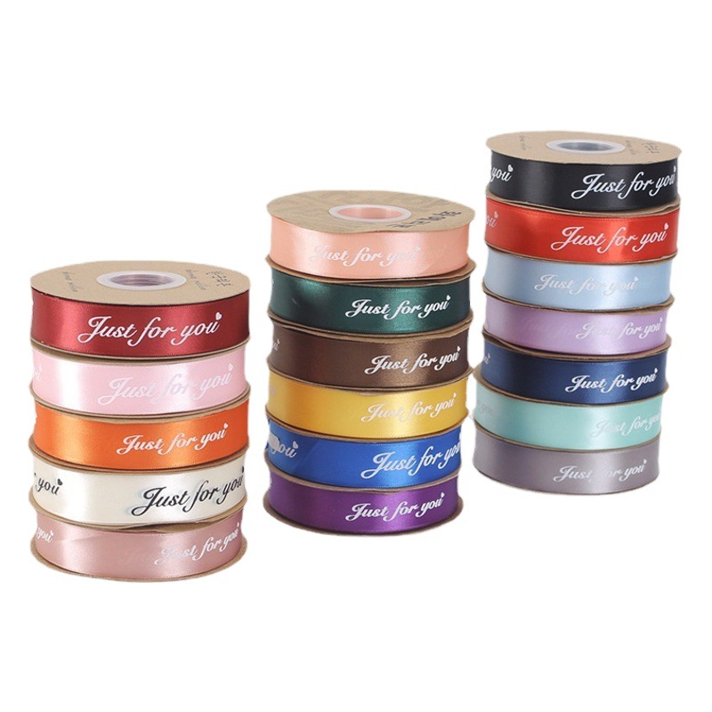 30 Yards Floral Ribbon Polyester Ribbon Width 2.5cm Cake Baking Ribbon Flower Gift Packaging English Ribbon