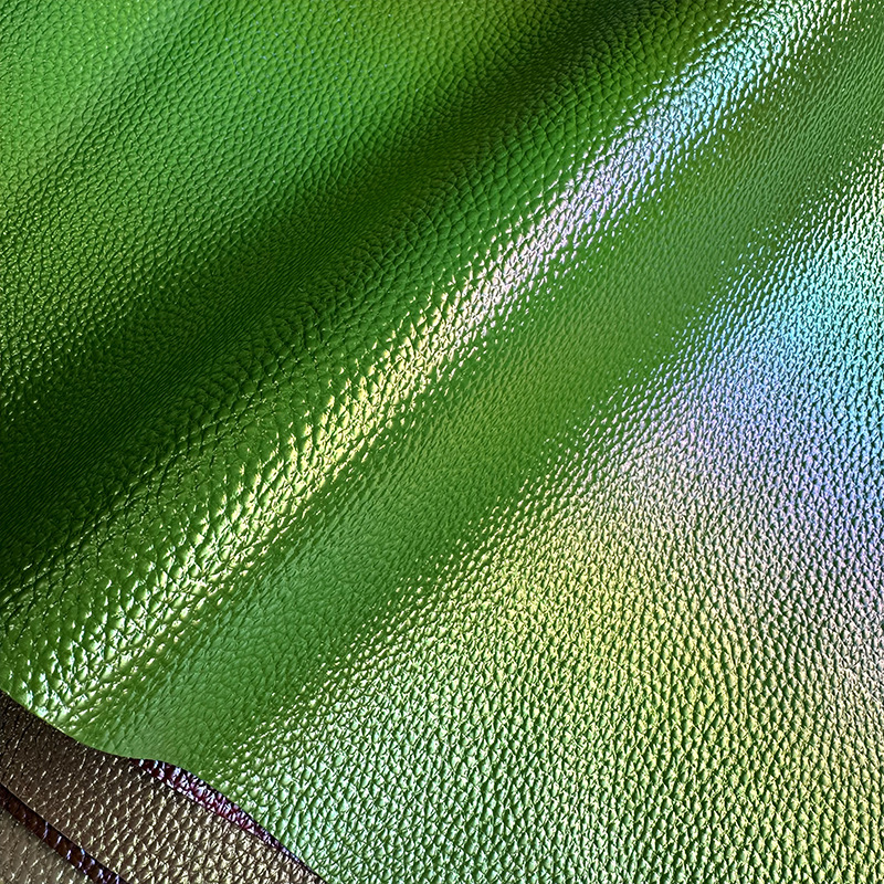 Picture of in stock Laser Pearlescent Metal Litchi Pattern PU Leather Imitation Cotton Fleece Bottom Shoe Material Bag Furniture Fixtures Fabric